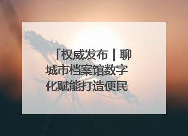 权威发布｜聊城市档案馆数字化赋能打造便民服务新模式